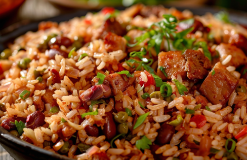 Arroz com costelinha suína defumada